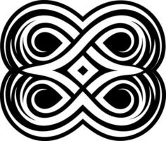 A black and white design with a heart shape vector