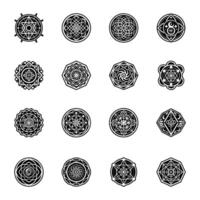 Bundle of Glpyh Style Symbolic Geometry Icons vector