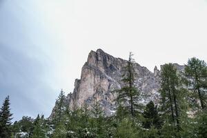 View of snowy alpine mountain landscape. photo