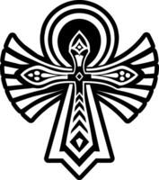 A filled style icon of eternal ankh vector