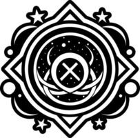 Glyph style icon of celestial bodies vector