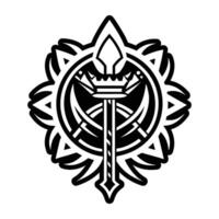 A filled style icon of king staff vector