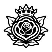 Crowned rose icon in glyph style vector