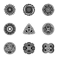 Set of Endless and Eternal Signs Glyph Icons vector