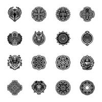 Collection of 16 Endless Symbols Glyph Icons vector