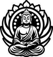 A filled style icon of buddha statue vector