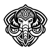 Elephant tusk icon in glyph style vector