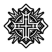 A filled style icon of cross symbol vector