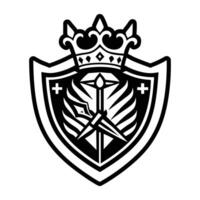 A solid style icon of knight shield vector