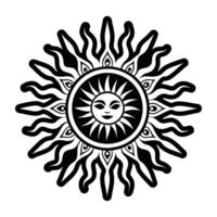 A filled style icon of celestial sun vector