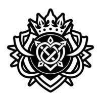Royal emblem icon in glyph style vector