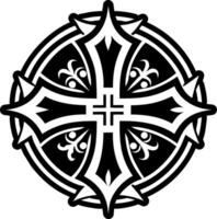 A solid style icon of cross lorraine vector