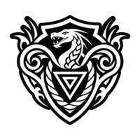 A filled style icon of serpent symbol vector