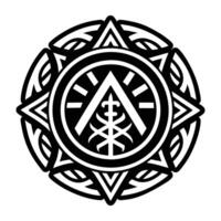 Ancient rune icon in glyph style vector