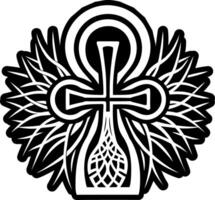 An icon of ankh tattoo in solid style vector
