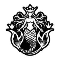 A glyph style icon of mermaid vector