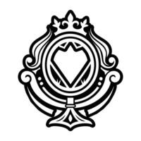 A glyph style icon of magic mirror vector