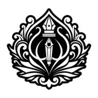 A glyph style icon of caduceus vector