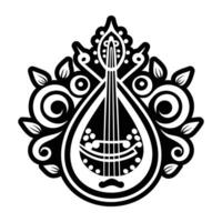 A solid style icon of bard lute symbol vector
