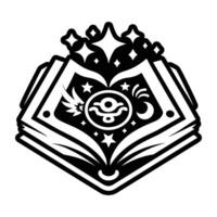 Magic book icon in glyph style vector