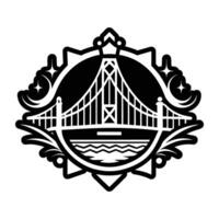 Bridge icon in glyph style vector