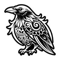 A solid style icon of raven symbol vector