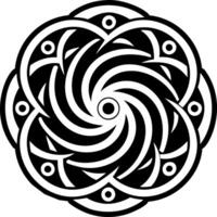 A solid icon of golden spiral symbol vector