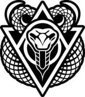 Geometric snake icon in solid style vector