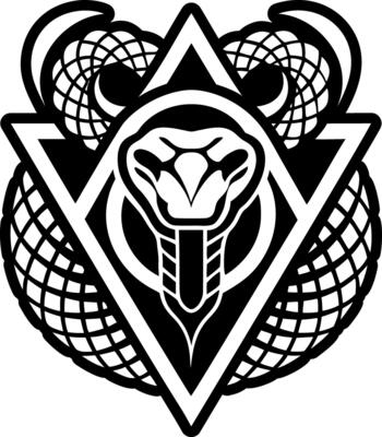 Geometric snake icon in solid style
