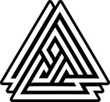 Solid style icon of valknut symbol vector