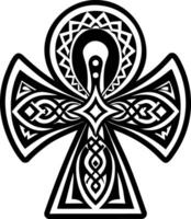 Key of life icon in solid style vector