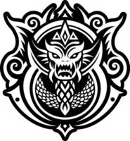 A solid icon of serpent symbol vector