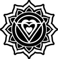 Solid style icon of heart chakra vector