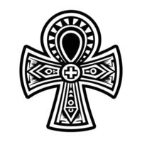 A filled style icon of ankh symbol vector