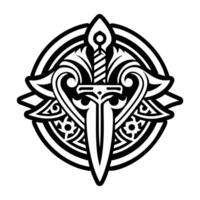 A solid style icon of ceremonial dagger vector