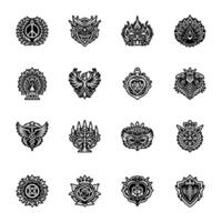 Set of Glyph Style Ancient Royal Symbols vector