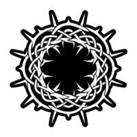 Thorn crown icon in glyph style vector