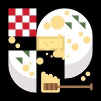 Brie Cheese Geometric Elements Concept copy vector