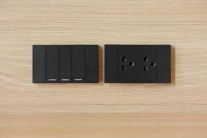 Power switch with AC wall mount socket multi type standard using in Thailand service at hotel room photo