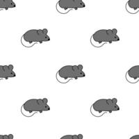 Seamless pattern with Cute mouse. Animal Background. Flat illustration. vector