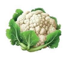 Fresh vegetables cauliflower make a healthy meal icon isolated vector