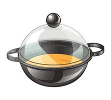 Boiling eggs in metal saucepan icon isolated vector