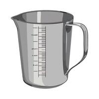 Transparent plastic measure mug icon isolated vector