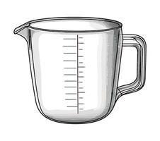 Transparent plastic measure mug for food icon isolated vector