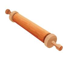 Rolling pin made of wood for baking icon isolated vector