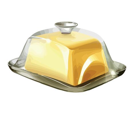Gourmet butter on white background icon isolated