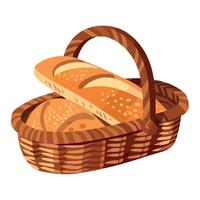 Freshly baked bread for picnic lunch icon isolated vector