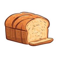 Freshly baked bread, white background icon isolated vector
