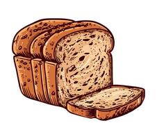 baked bread, a symbol of gourmet refreshment icon isolated vector
