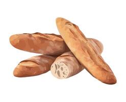 Freshly baked bread on white background isolated vector